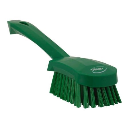 Vikan Short Handle Scrubbing Brush- Stiff, Green